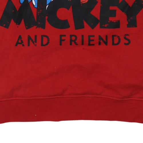 Disney Women Red Mickey & Friends Sweatshirt XL Crew Neck Pullover