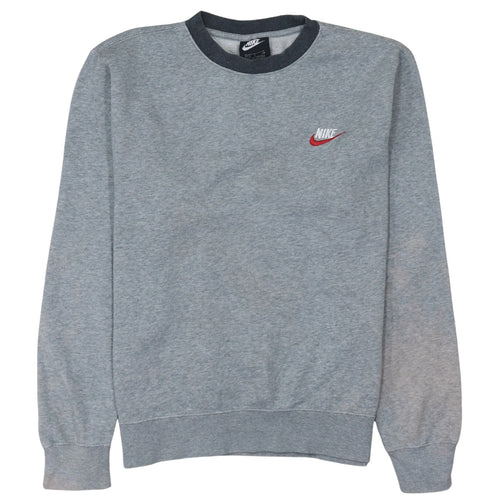 Nike Mens Grey Embroidered Logo Crew Neck Sweatshirt Small