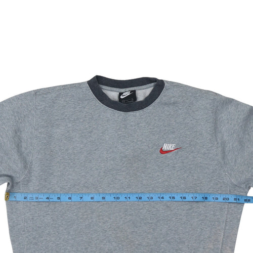 Nike Mens Grey Embroidered Logo Crew Neck Sweatshirt Small