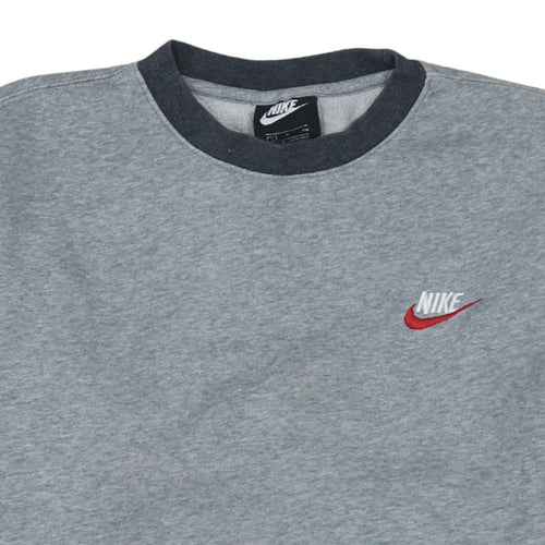 Nike Mens Grey Embroidered Logo Crew Neck Sweatshirt Small