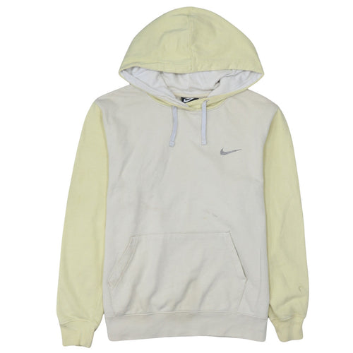 Nike Women’s Beige Yellow Pullover Hoodie Small Logo Cotton Blend