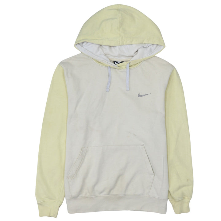 Nike Women’s Beige Yellow Pullover Hoodie Small Logo Cotton Blend