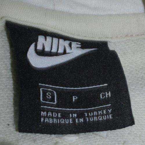 Nike Women’s Beige Yellow Pullover Hoodie Small Logo Cotton Blend