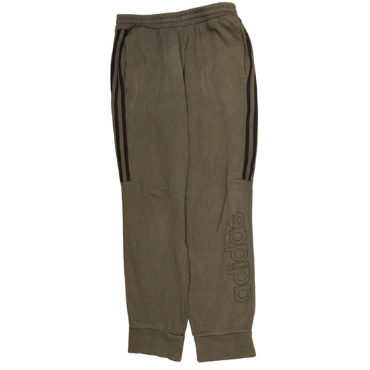 adidas Men Brown Jogger Trousers Size M Fleece Elastic Waist