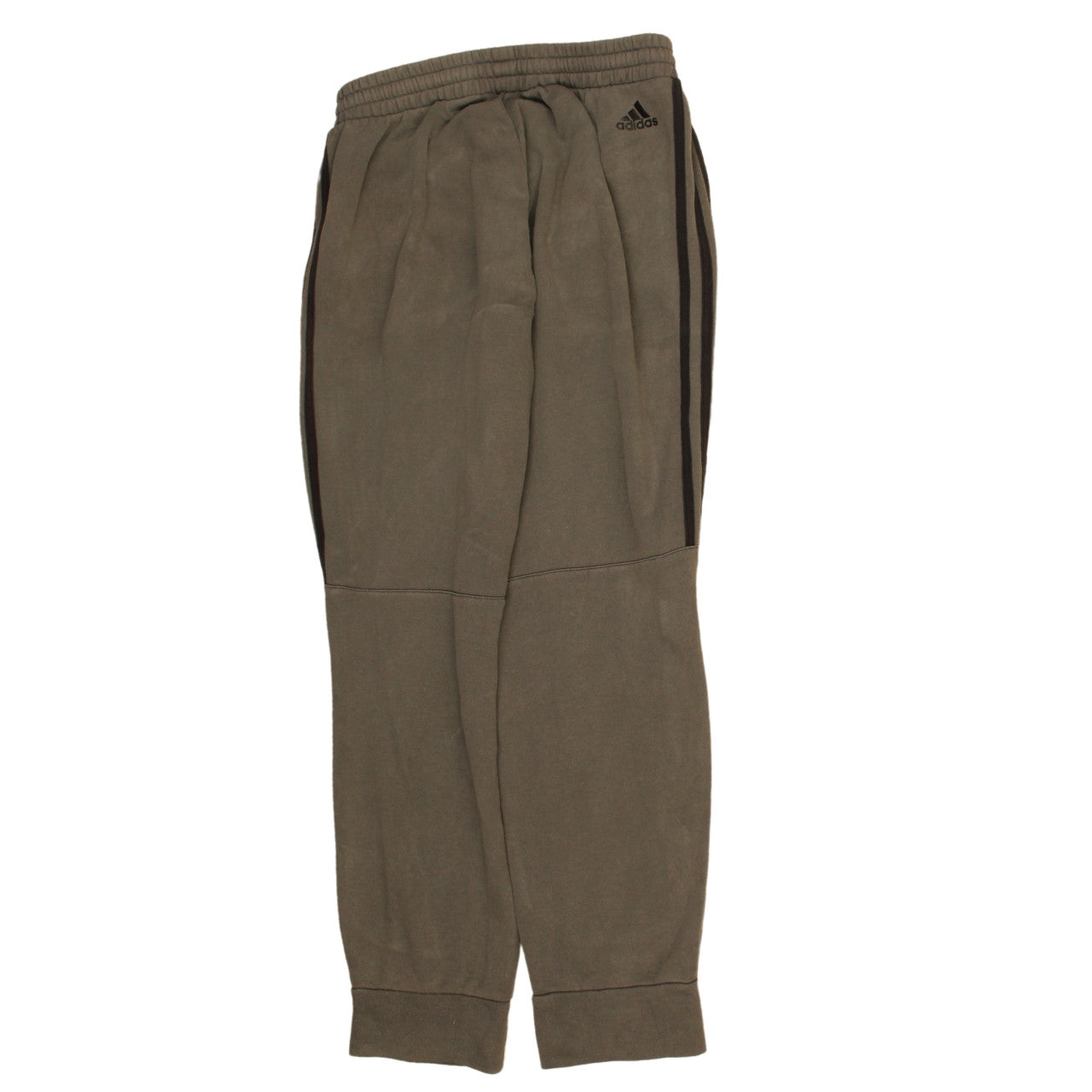 adidas Men Brown Jogger Trousers Size M Fleece Elastic Waist