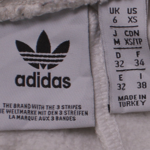 Adidas Womens White Jogger Sweatpants Size 6 Cotton Blend