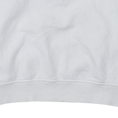 Fila Women’s White 1/4 Zip Sweatshirt Medium Cotton Blend Pullover
