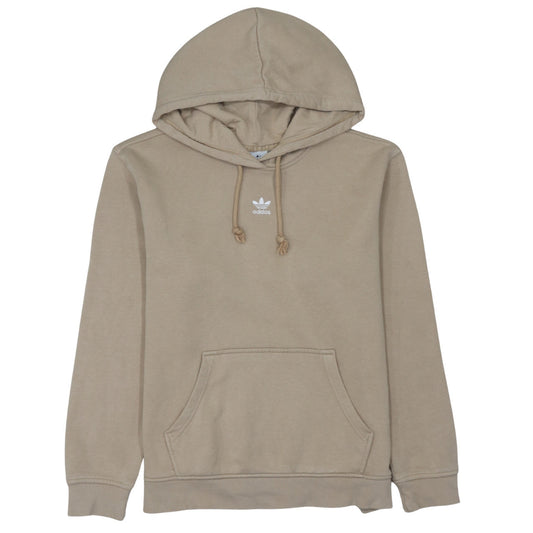 Adidas Women Beige Hooded Pullover Hoodie Size 16 Cotton Blend