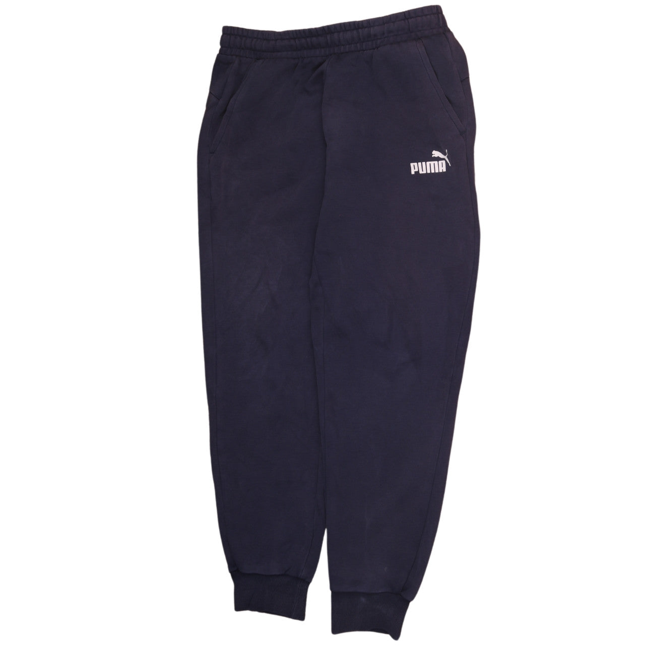 Puma Men's Blue Jogger Trousers Size M Fleece Elastic Waist Activewear