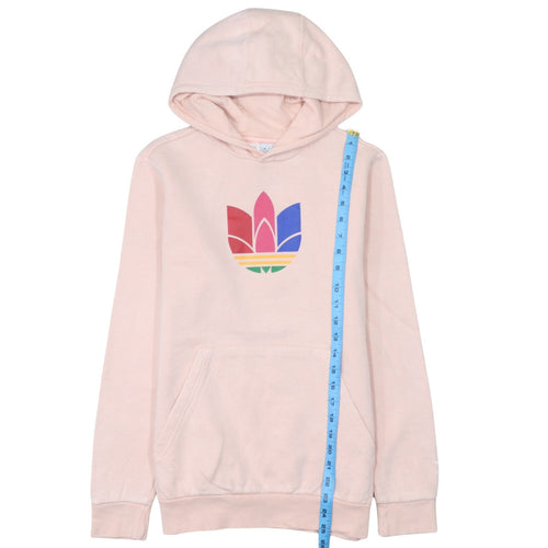 Adidas Girls Pink Logo Pullover Hoodie 13-14 Years Regular Fit Lightweight