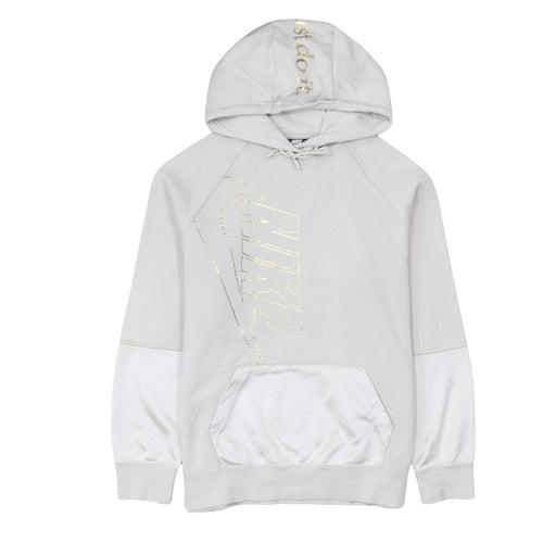 Nike Womens Beige XS Pullover Hoodie Gold Logo Just Do It