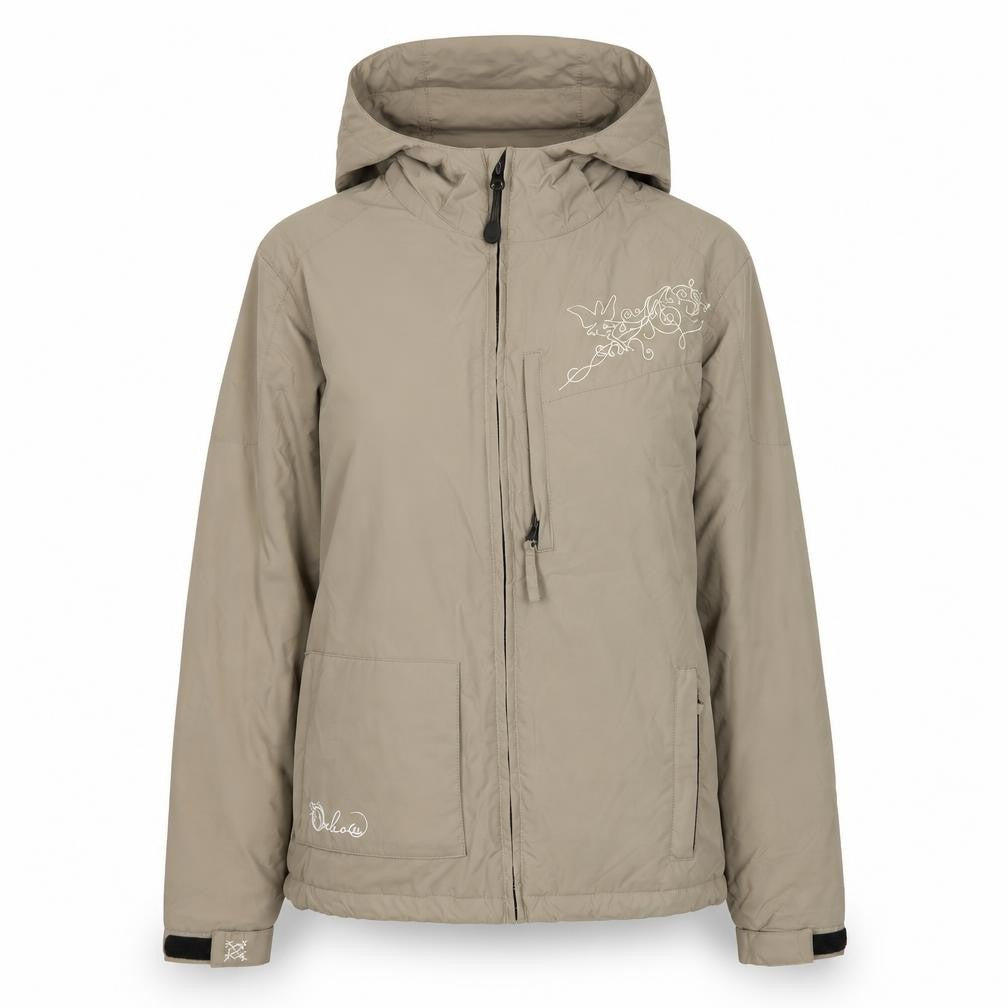 Oxbow Women’s Beige Hooded Windbreaker Jacket Size 2 Nylon Lightweight