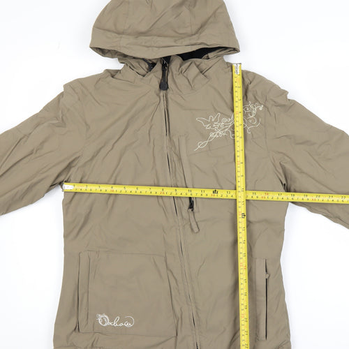 Oxbow Women’s Beige Hooded Windbreaker Jacket Size 2 Nylon Lightweight