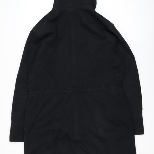 Rocha John Rocha Women's Black Cotton Hooded Parka Coat Size 16