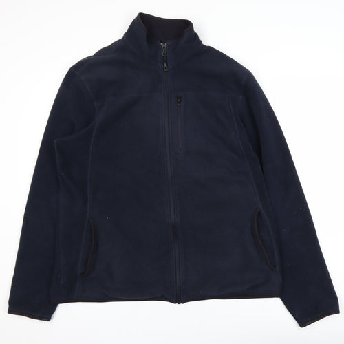 Marks and Spencer Men's Blue Fleece Jacket XL Regular Fit Zip Pockets