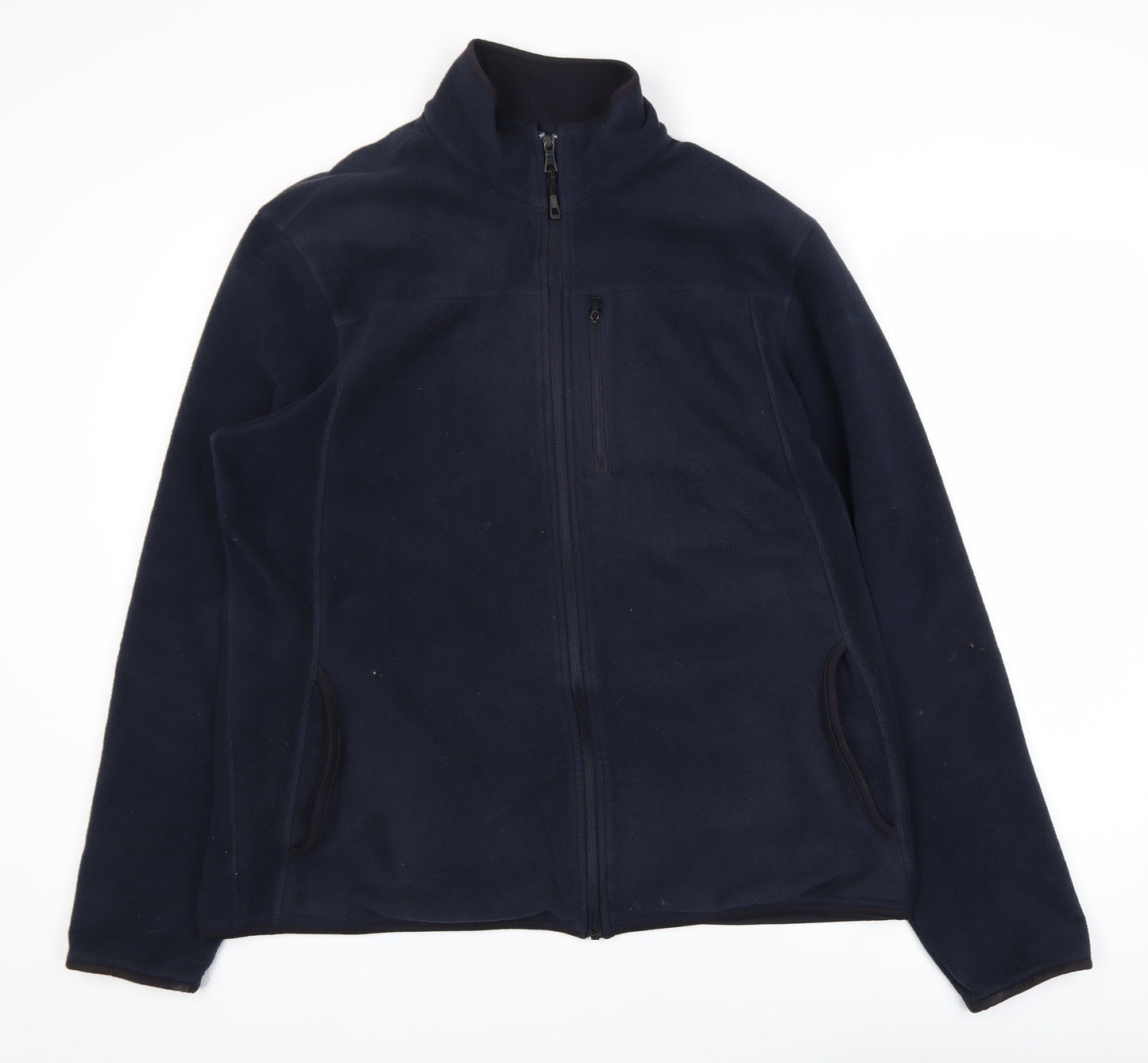 Marks and Spencer Men's Blue Fleece Jacket XL Regular Fit Zip Pockets