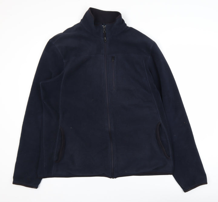 Marks and Spencer Men's Blue Fleece Jacket XL Regular Fit Zip Pockets