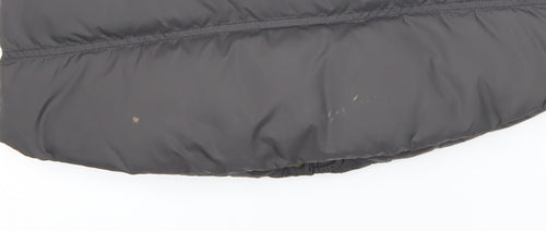 Jack Wills Womens Grey Hooded Faux Fur Trim Puffer Waistcoat UK 12