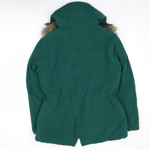 Primark Women’s Green Faux Fur Hooded Parka Coat Size 12