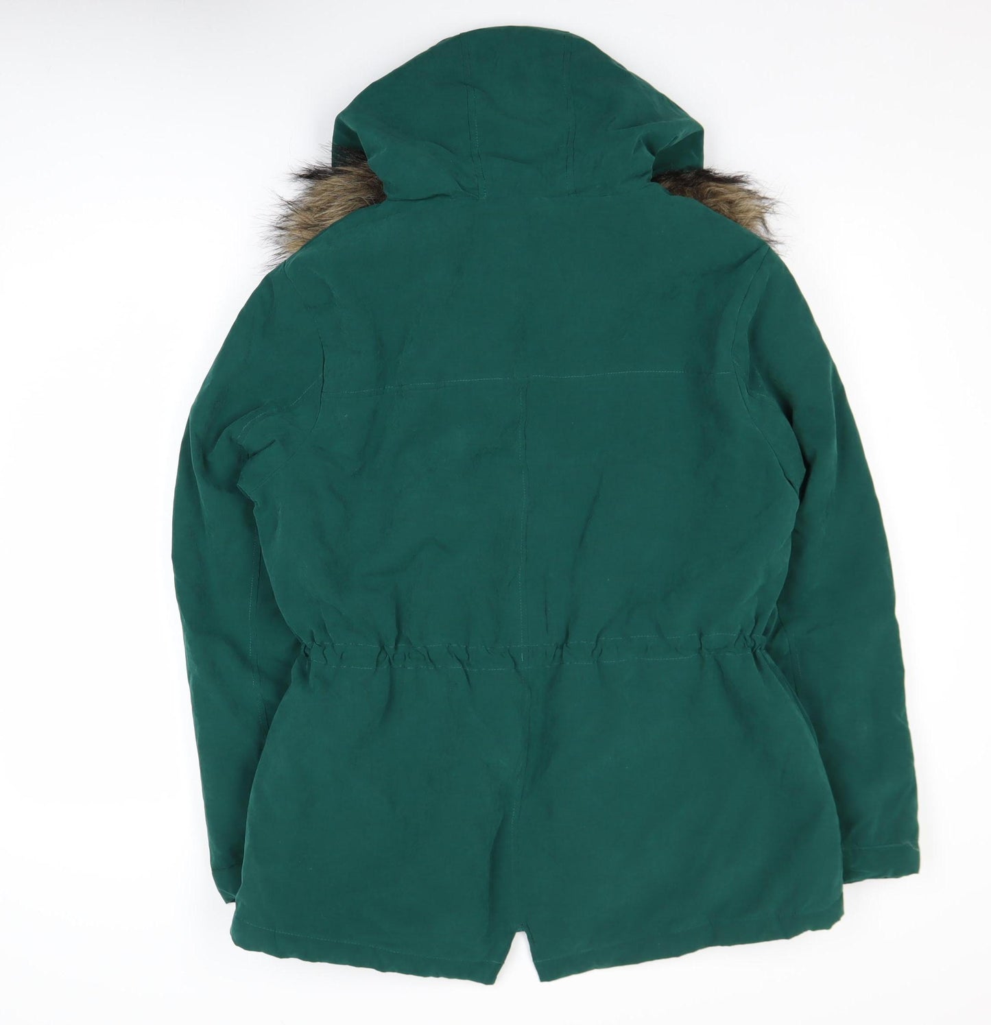 Primark Women’s Green Faux Fur Hooded Parka Coat Size 12