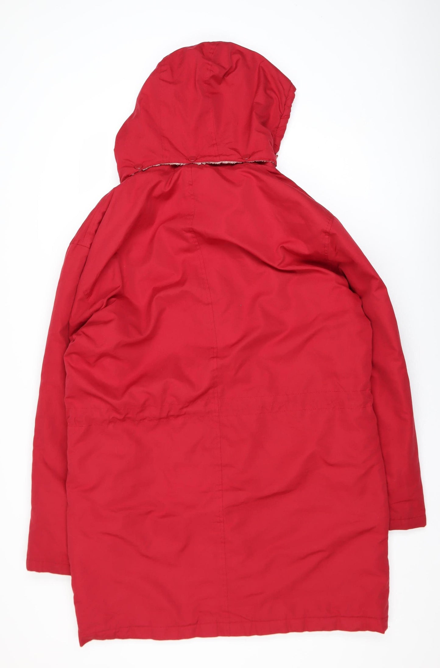 Cotton Traders Women's Red L Parka Coat Hooded Long Winter Jacket