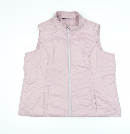 Bonmarché Women Pink Size 20 Quilted Padded Waistcoat
