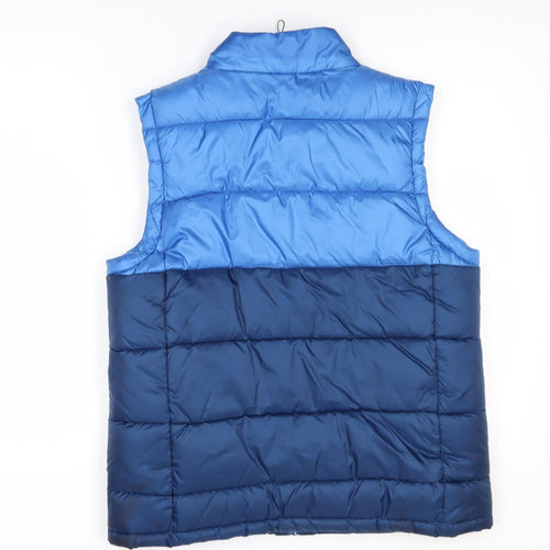 Hype Boys Blue Colourblock Puffer Gilet 14 Years Polyester Zip Waistcoat
