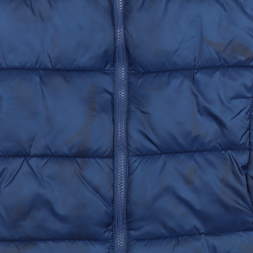 Hype Boys Blue Colourblock Puffer Gilet 14 Years Polyester Zip Waistcoat