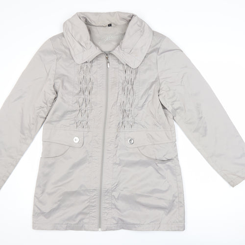 Finesse Women’s Grey Size 12 Mid-Length Zip Jacket