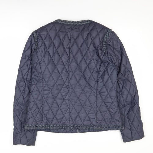 Klass Women’s Blue Quilted Full Zip Short Jacket Size 14