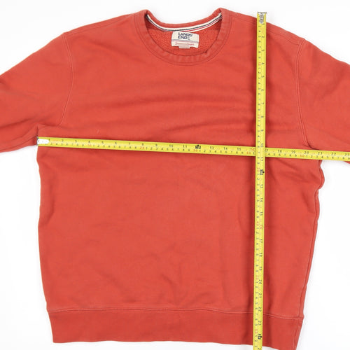Lands' End Men's Red Pullover Sweatshirt Size M Crew Neck Fleece
