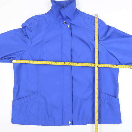 Bm Collection Womens Blue L Basic Mid-Length Zip Jacket