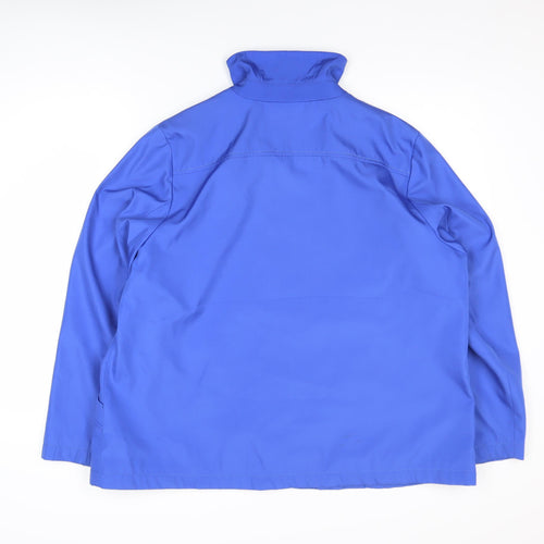 Bm Collection Womens Blue L Basic Mid-Length Zip Jacket