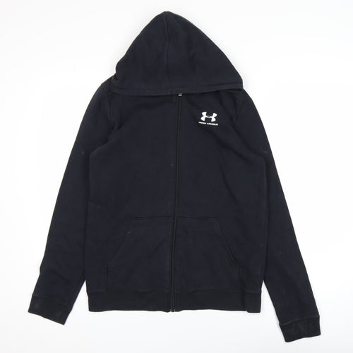 Under Armour Boys Black XL Full Zip Hooded Fleece Active Jacket