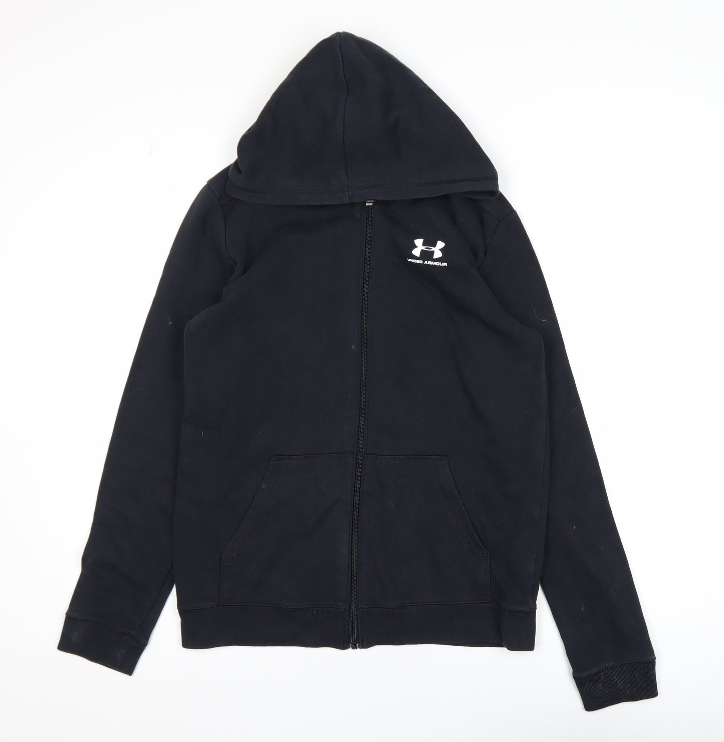 Under Armour Boys Black XL Full Zip Hooded Fleece Active Jacket