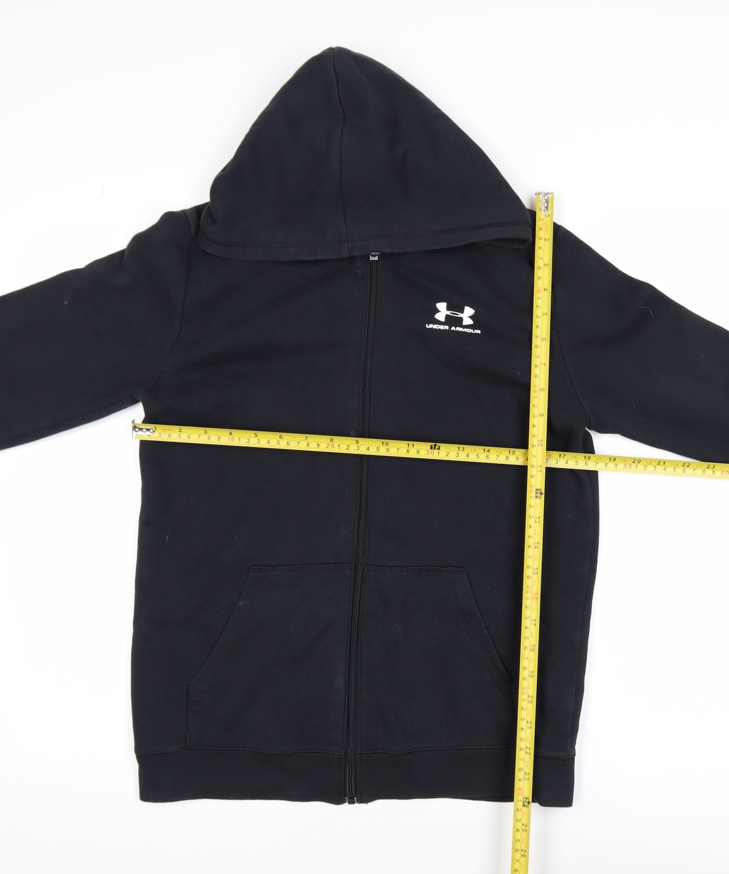 Under Armour Boys Black XL Full Zip Hooded Fleece Active Jacket