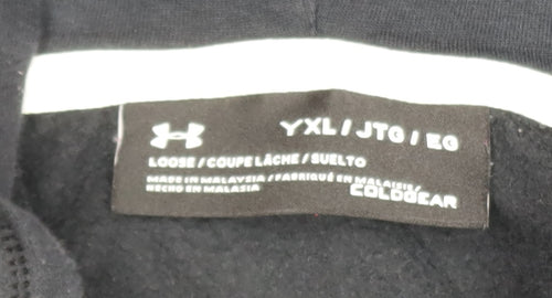 Under Armour Boys Black XL Full Zip Hooded Fleece Active Jacket