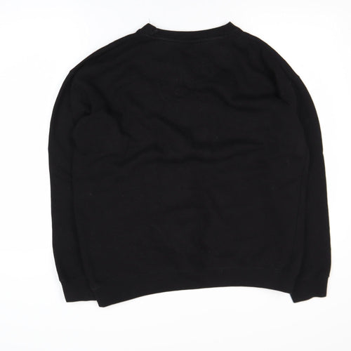 BoohooMAN Men's Black Graphic Wolf Sweatshirt Size S Regular Fit