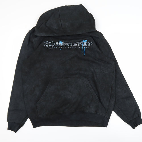 boohooMAN Men's Black Graphic Pullover Hoodie Size S