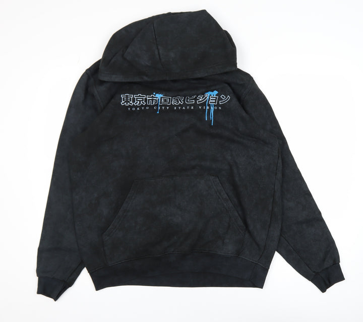 boohooMAN Men's Black Graphic Pullover Hoodie Size S
