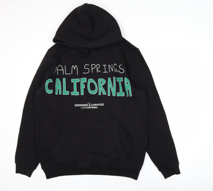 BoohooMAN Men's Black Pullover Hoodie Size S Graphic California