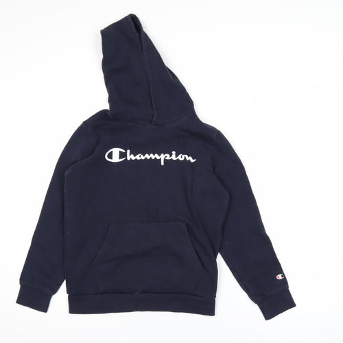 Champion Boys Navy Pullover Hoodie Large 11-12 Years Cotton Blend