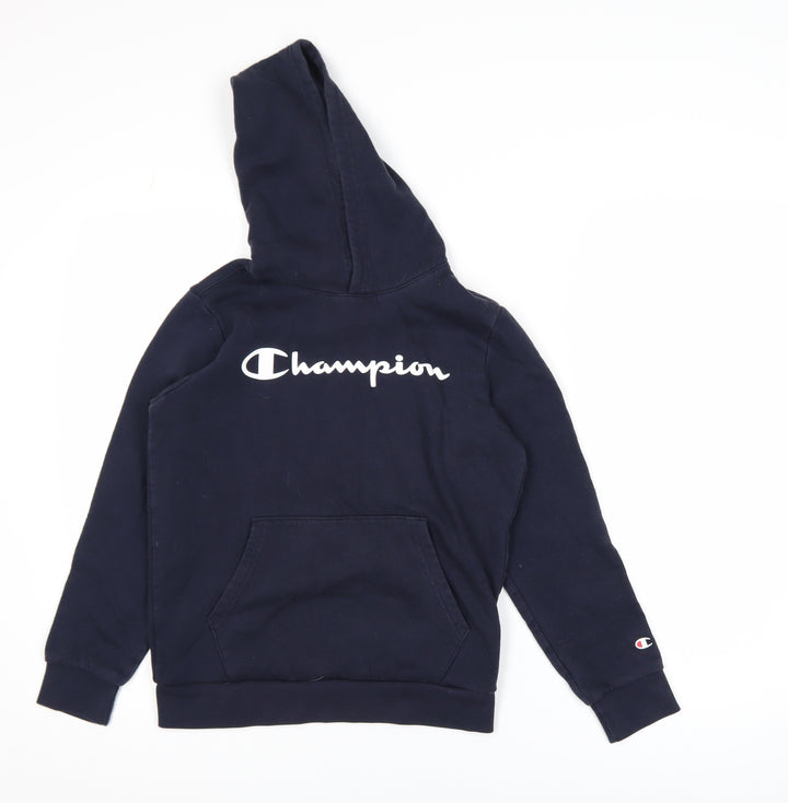 Champion Boys Navy Pullover Hoodie Large 11-12 Years Cotton Blend
