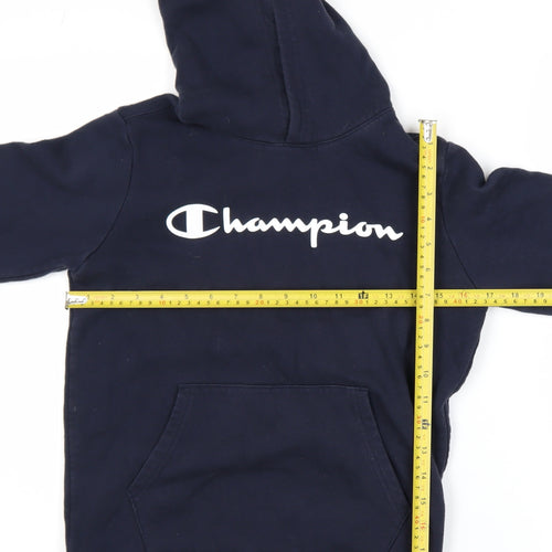 Champion Boys Navy Pullover Hoodie Large 11-12 Years Cotton Blend