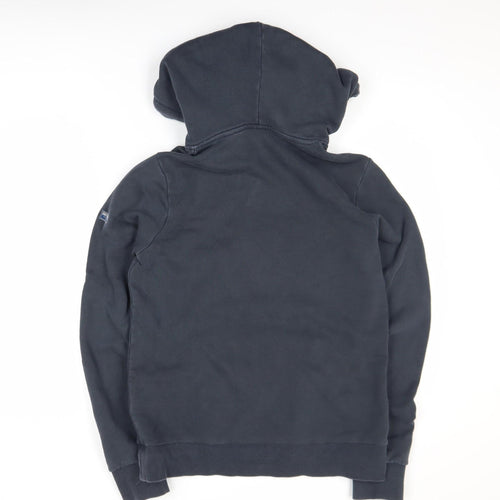 Superdry Mens Navy Hoodie Size M Pullover Graphic Print Cotton Blend