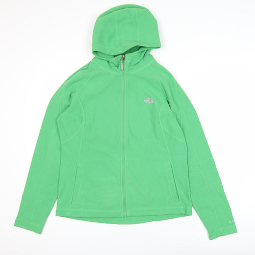 The North Face Women's Green Fleece Full Zip Hooded Active Jacket Size L