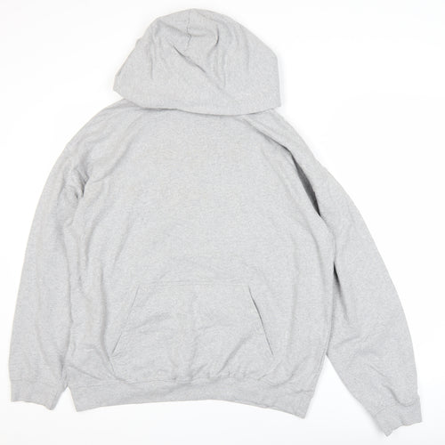 boohooMAN Men’s Grey Pullover Hoodie S Graphic Angel Print