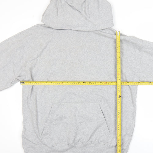 boohooMAN Men’s Grey Pullover Hoodie S Graphic Angel Print