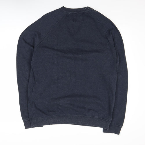 Jack & Jones Men's Blue Large Pullover Sweatshirt with Logo Print