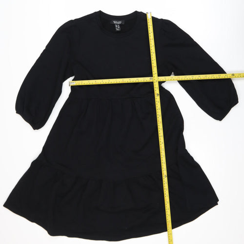 New Look Maternity Black Knee Length Smocked Jersey Dress Size 10